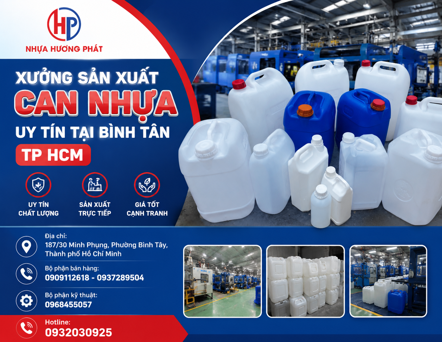 Xưởng sản xuất can nhựa uy tín tại Bình Tân TP HCM