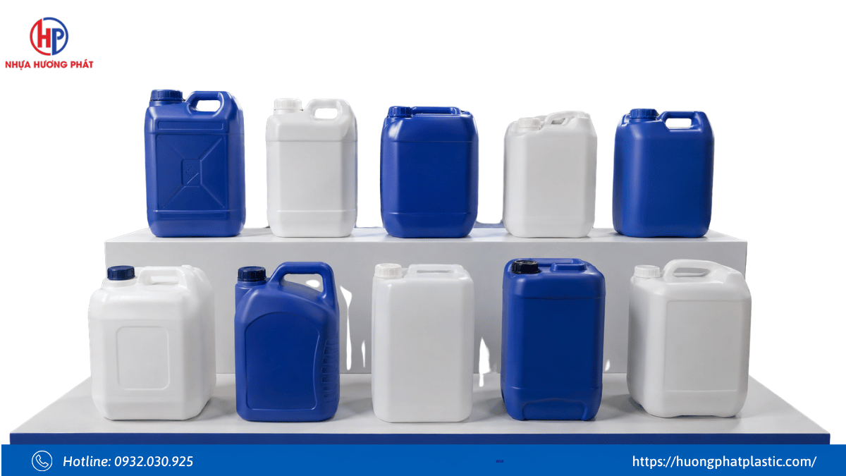 Mẫu can nhựa 25 lít và các bộ phận cần kiểm tra