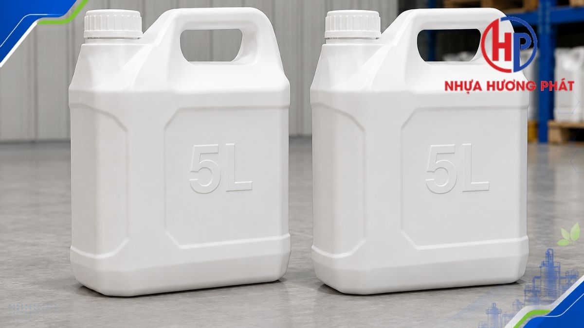 Các mẫu can nhựa 5 lít màu trắng tại kho Hương Phát