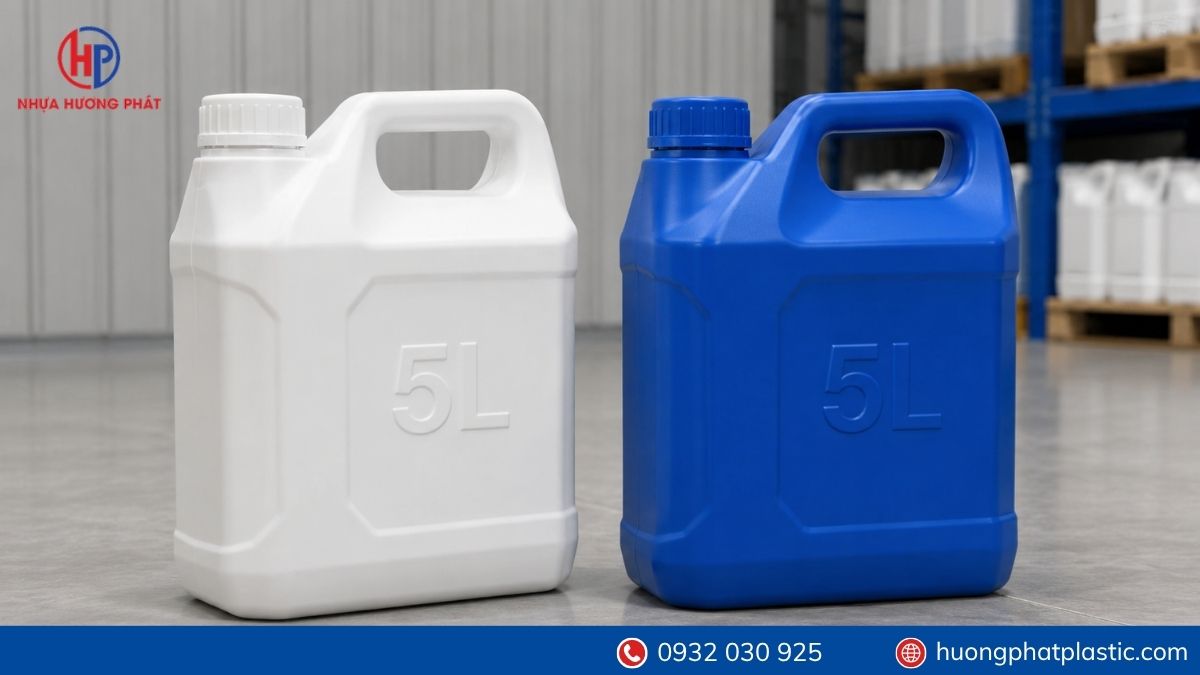 Mẫu can nhựa 5 lít công ty sản xuất nước rửa chén đặt