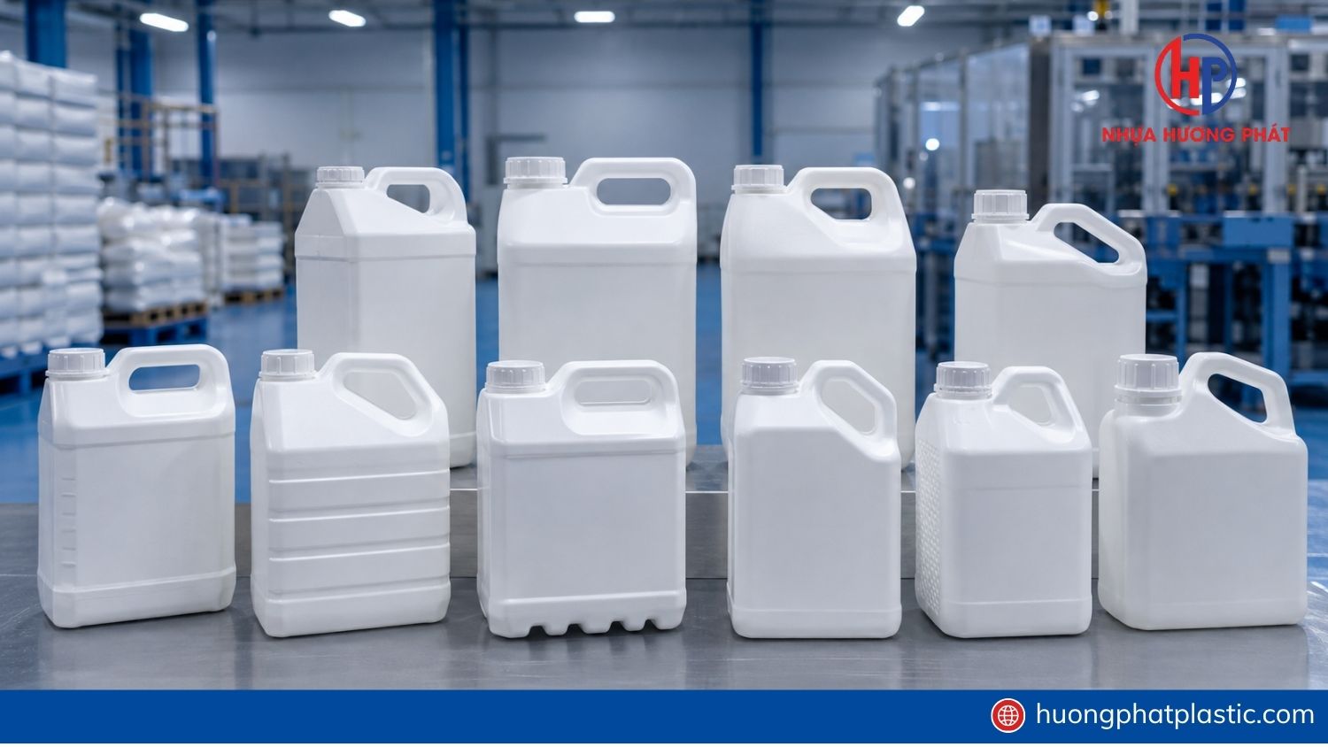 Các mẫu can 5 lít dày màu trắng dùng đóng gói chất lỏng