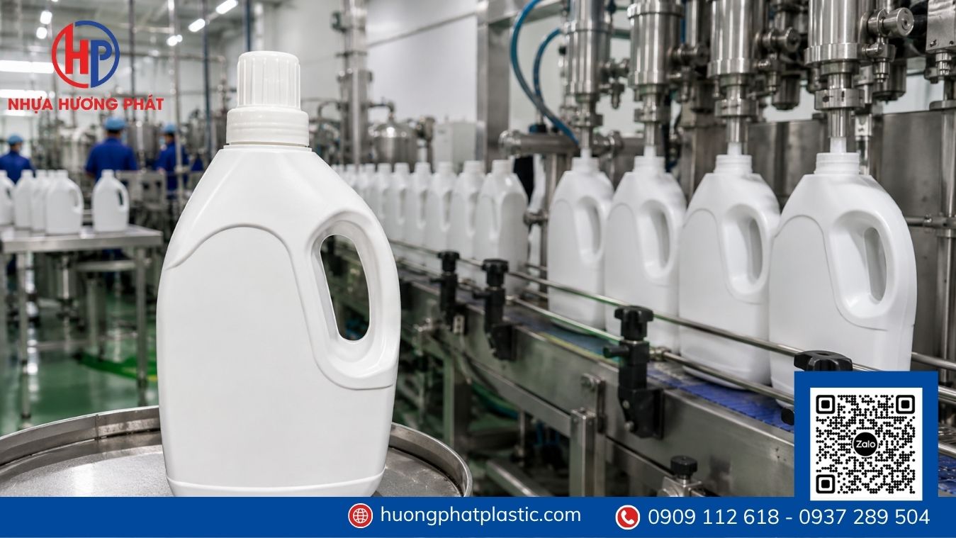 Can nhựa đựng nước giặt với nhiều dung tích dùng cho đóng gói hóa phẩm