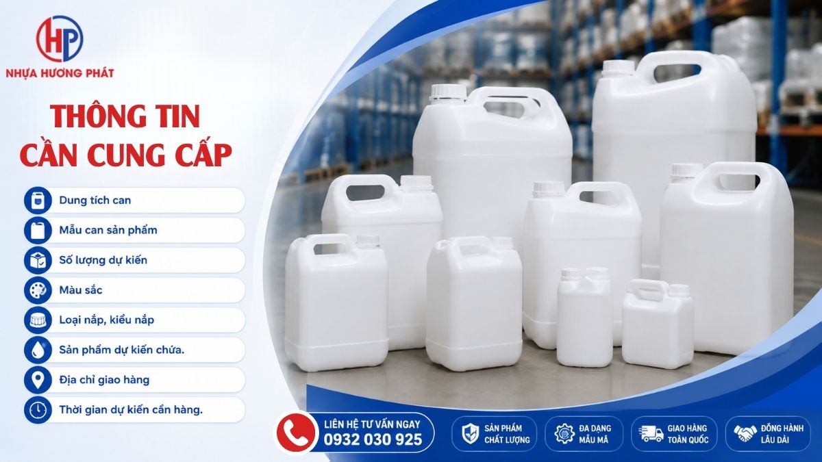 Tư vấn cung cấp sỉ can nhựa theo yêu cầu doanh nghiệp