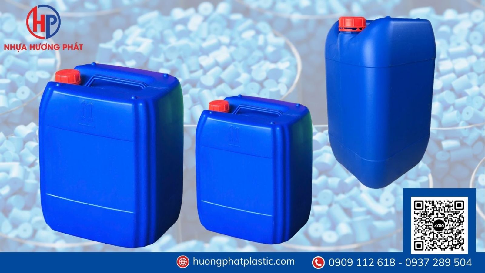 Kiểm tra thân cổ và nắp của can nhựa màu xanh