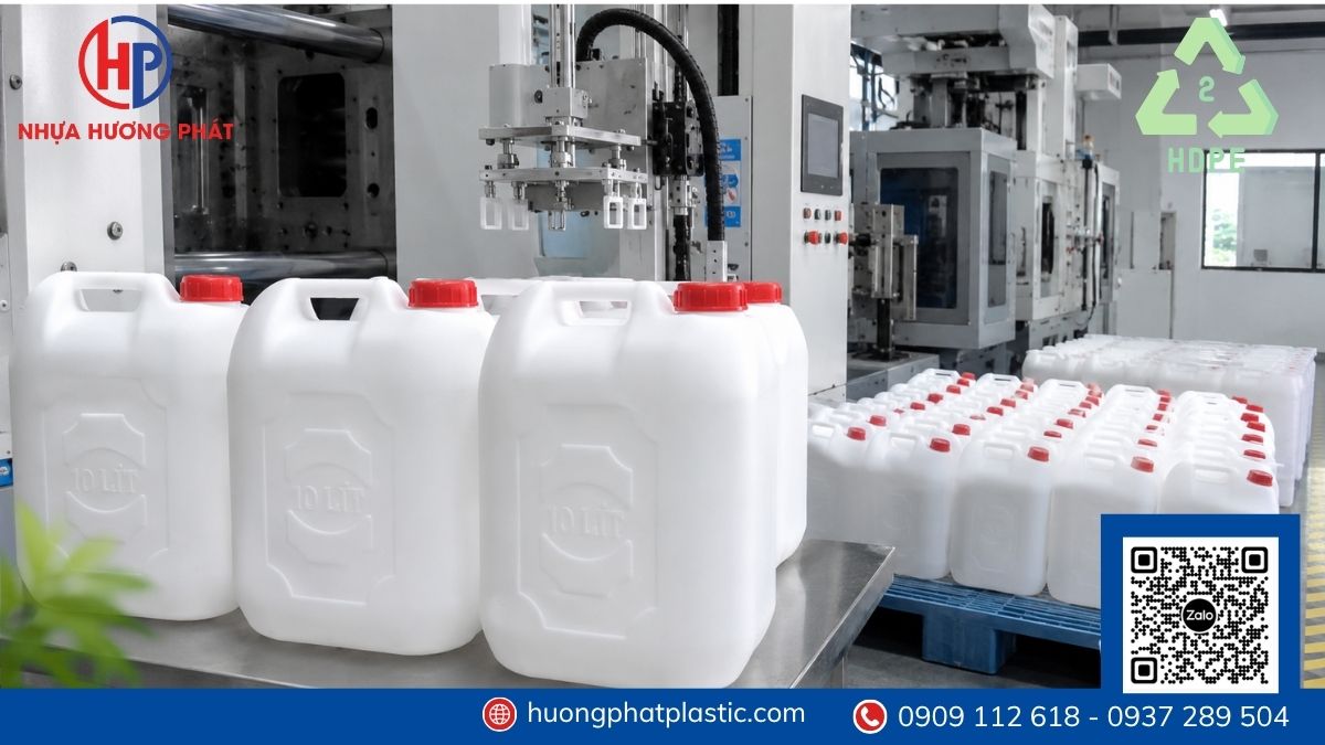 Các mẫu can nhựa trắng 10 lít dành cho cơ sở sản xuất tại phường An Lạc