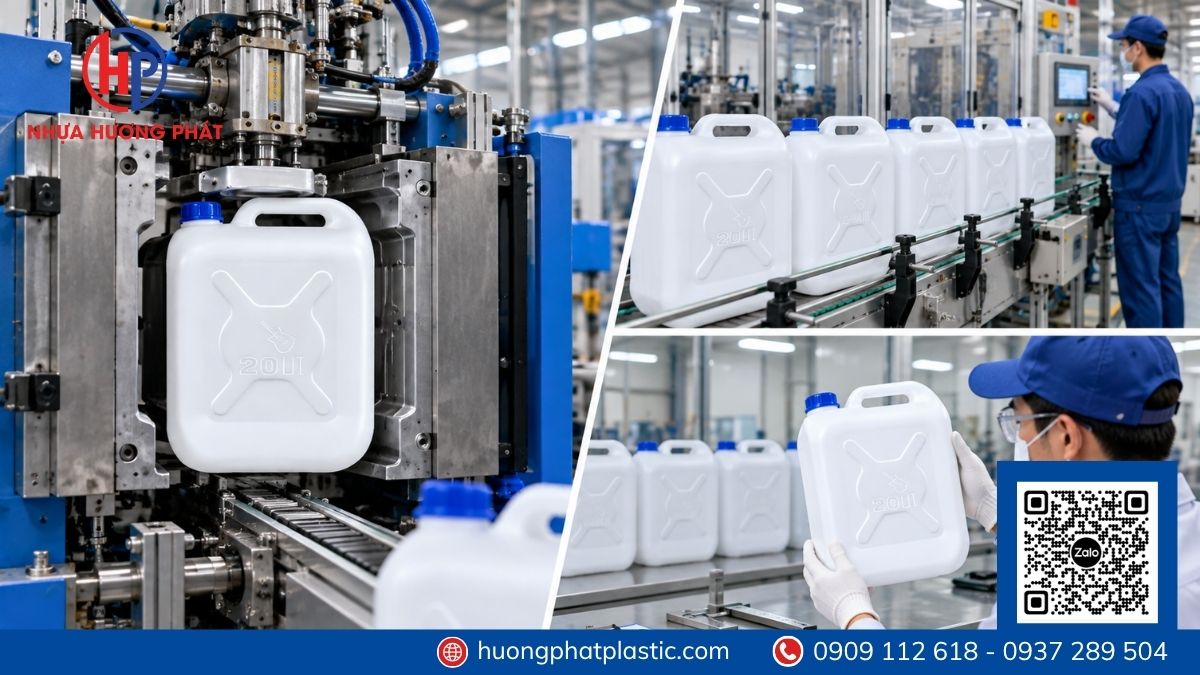 Mẫu can nhựa 20 lít vuông loại dày