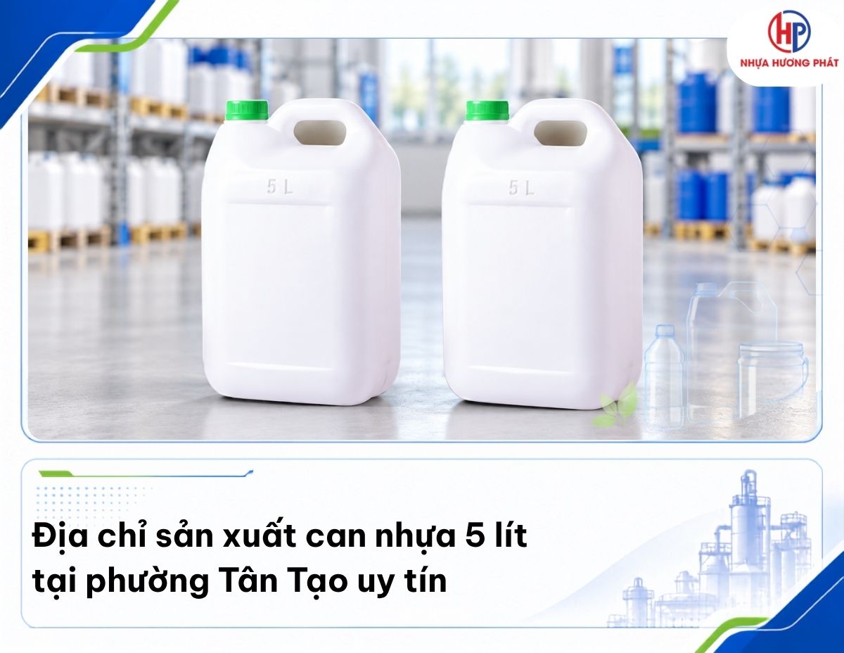 Can nhựa 5 lít phường Tân Tạo xếp lô tại xưởng Hương Phát