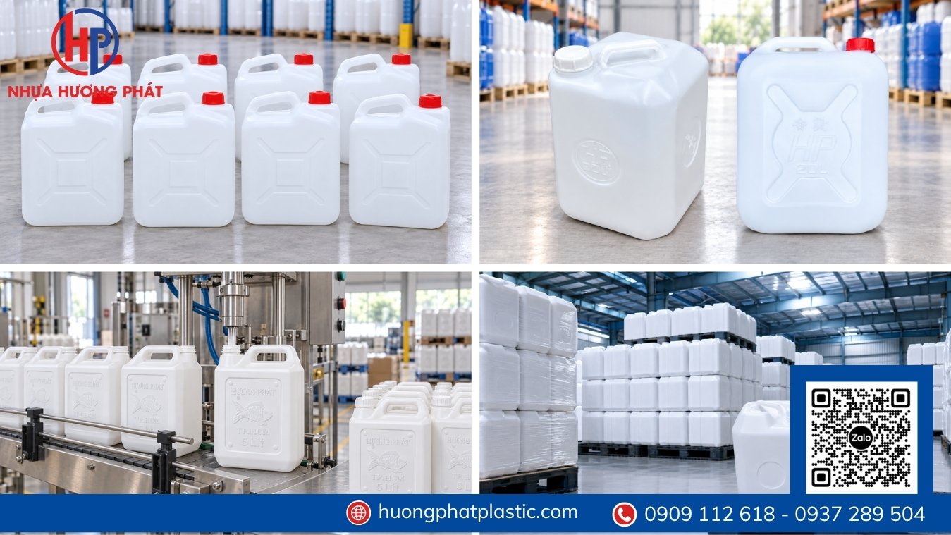 Can nhựa HDPE công nghiệp 10L 20L và 30L chuyên dụng chứa hóa chất