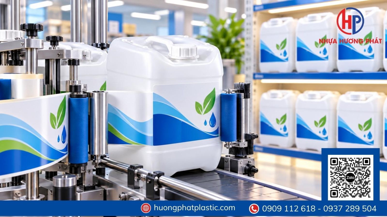 Can nhựa 5 lít Bà Điểm dùng đóng chai hóa phẩm thành phẩm
