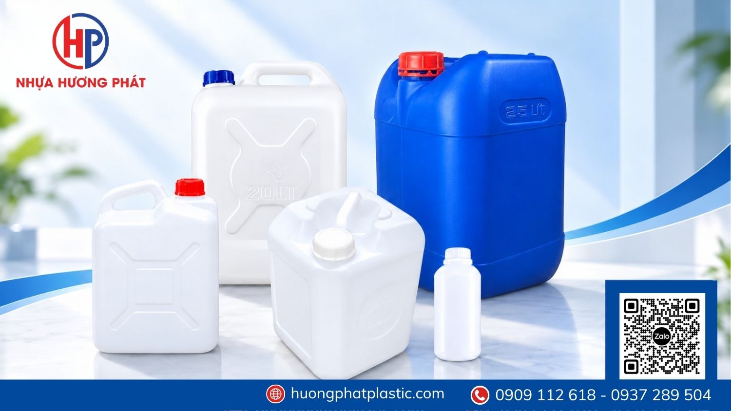 So sánh can nhựa đáy vuông, can tròn và can dung tích nhỏ dùng đựng xăng
