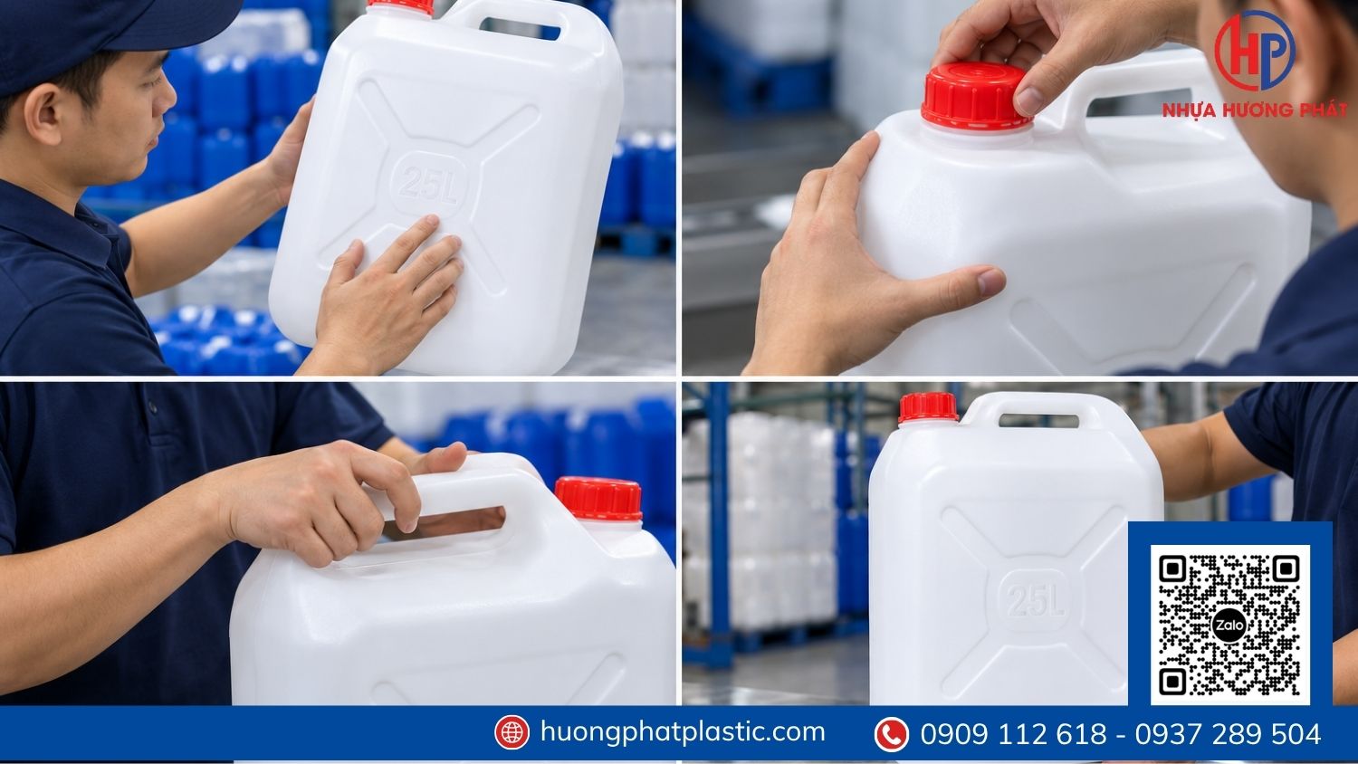 Mẫu can nhựa 25 lít Hương Phát và khu vực sản xuất can nhựa tại TP.HCM